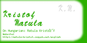 kristof matula business card